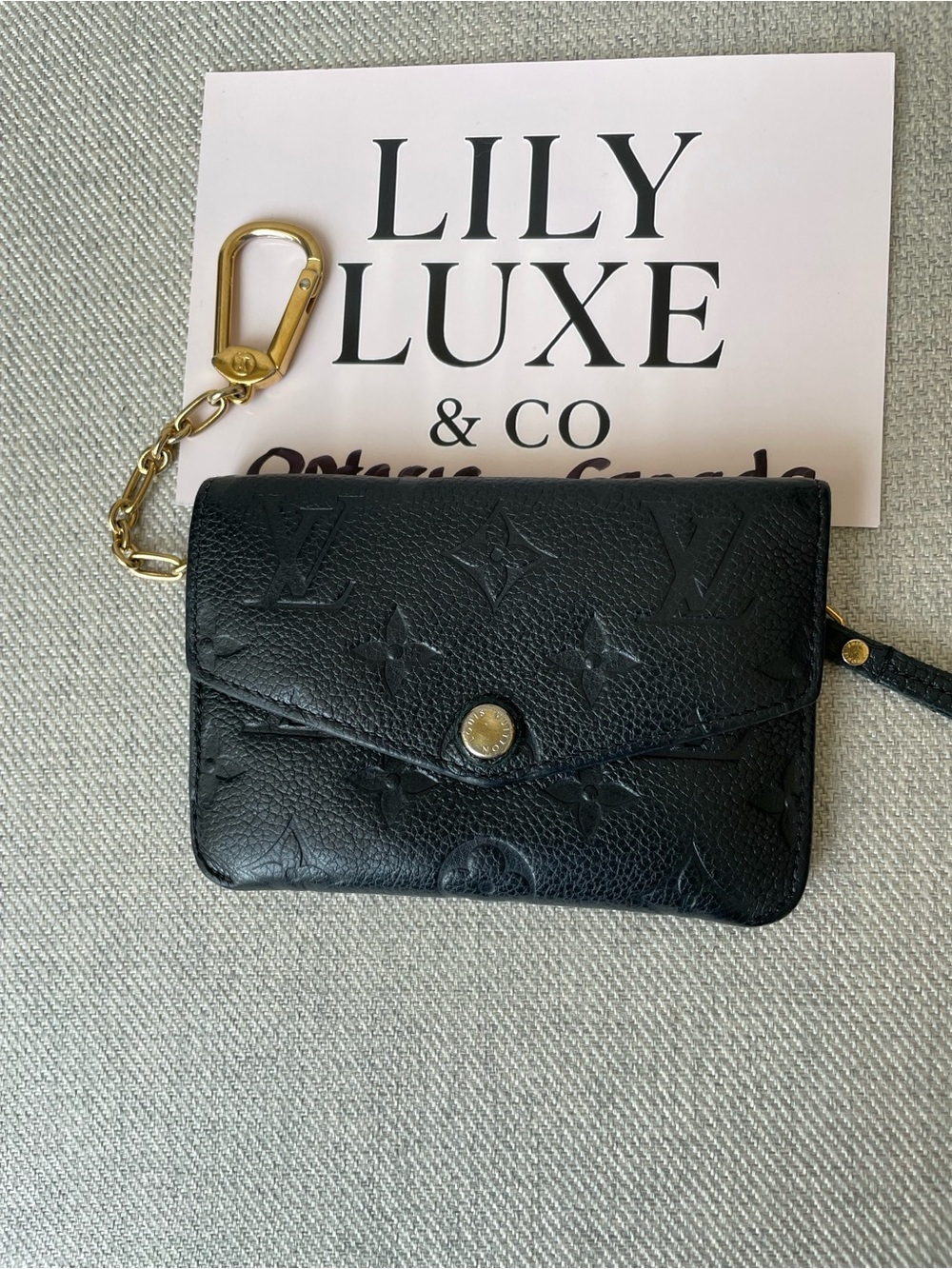 Louis Vuitton Empreinte Noir Monogram Key & Card Holder with Gold Clip